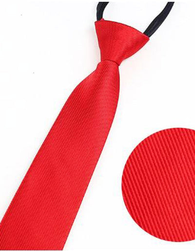 Red Zip Equestrian Self Stripped Tie