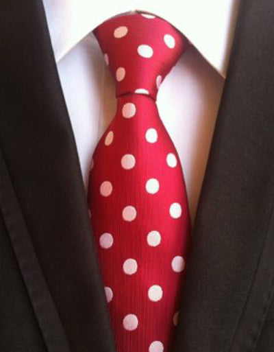 Red and White spot Equestrian Tie